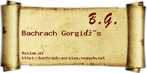Bachrach Gorgiás névjegykártya